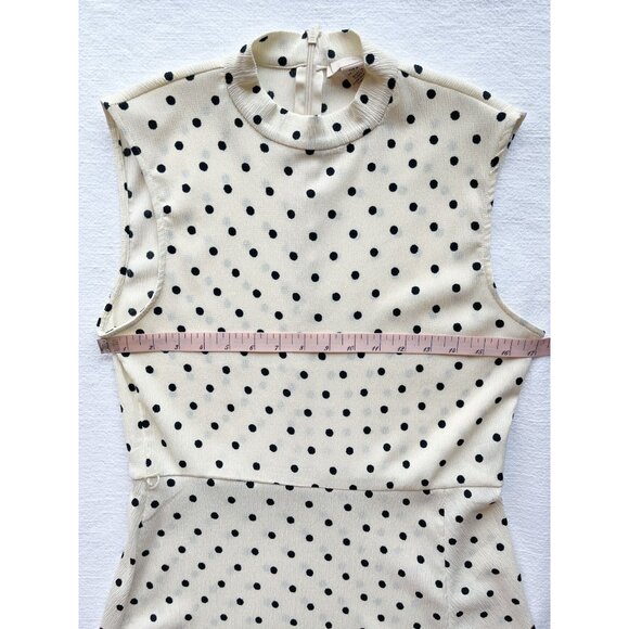 H&M Polka Dot Mock-Neck Sleeveless Midi Dress, Medium - Picture 8 of 12